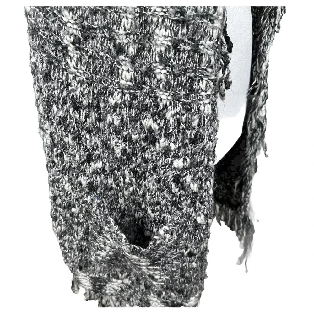 Chico's Wool Sleeveless Cardigan Sweater Vest Long Duster Chunky Knit Womens 1 M